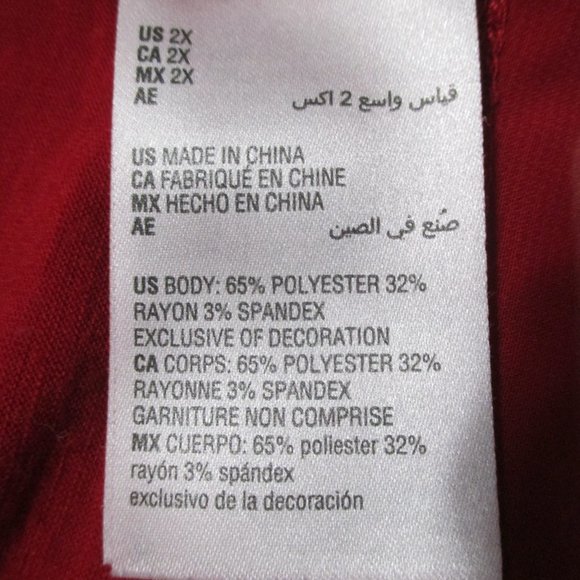 Style & Co. Top red lightweight feminine, stretchy, flowy pullover size 2x - Picture 3 of 8